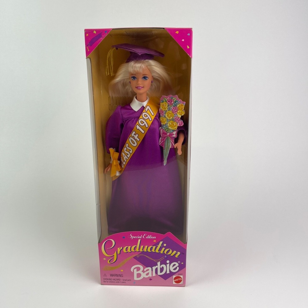 Mattel Barbie Fashion Doll Graduation Class of 1997 Purple Cap and Gown
